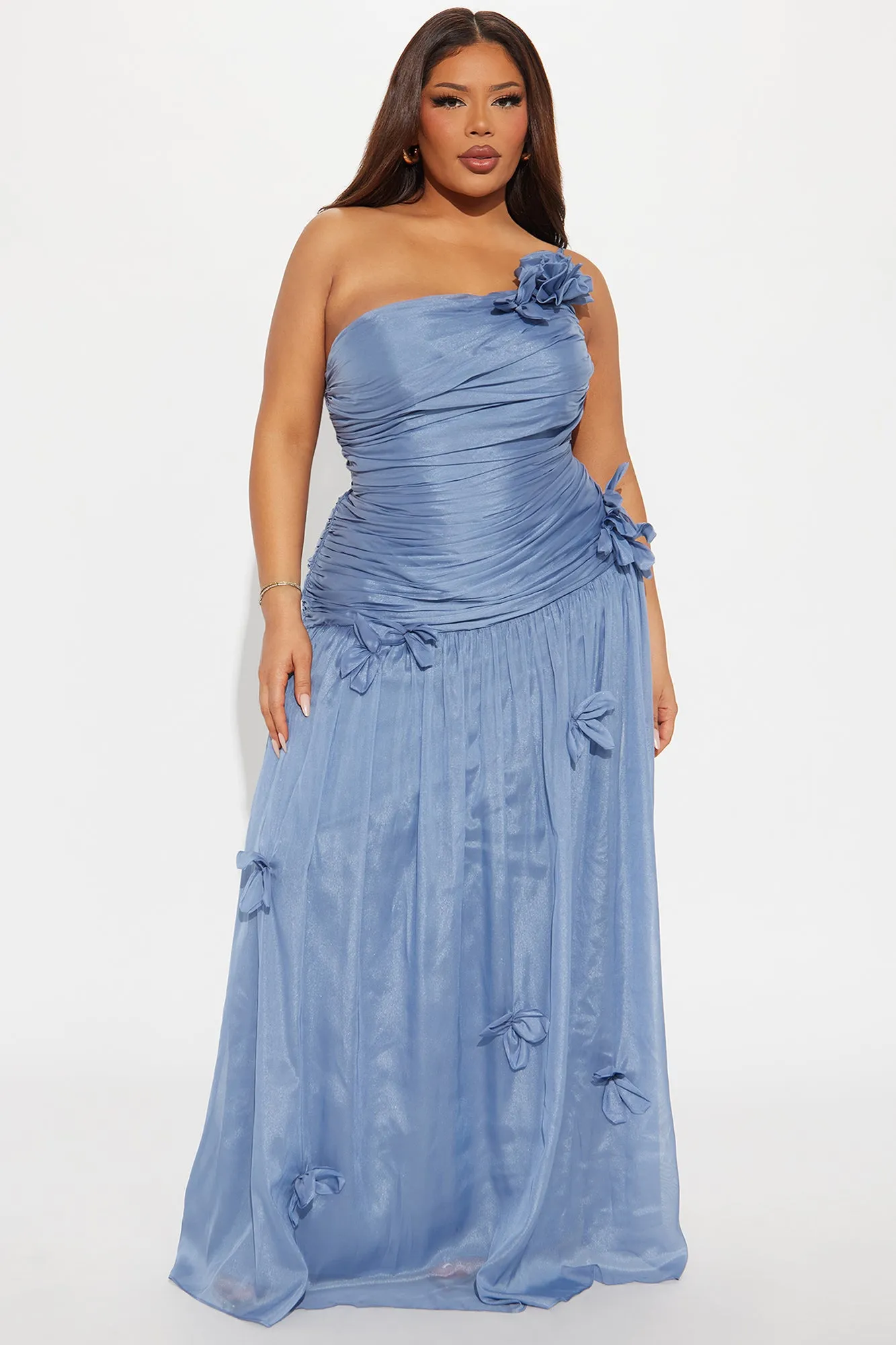 Amara Chiffon Gown - Light Blue
