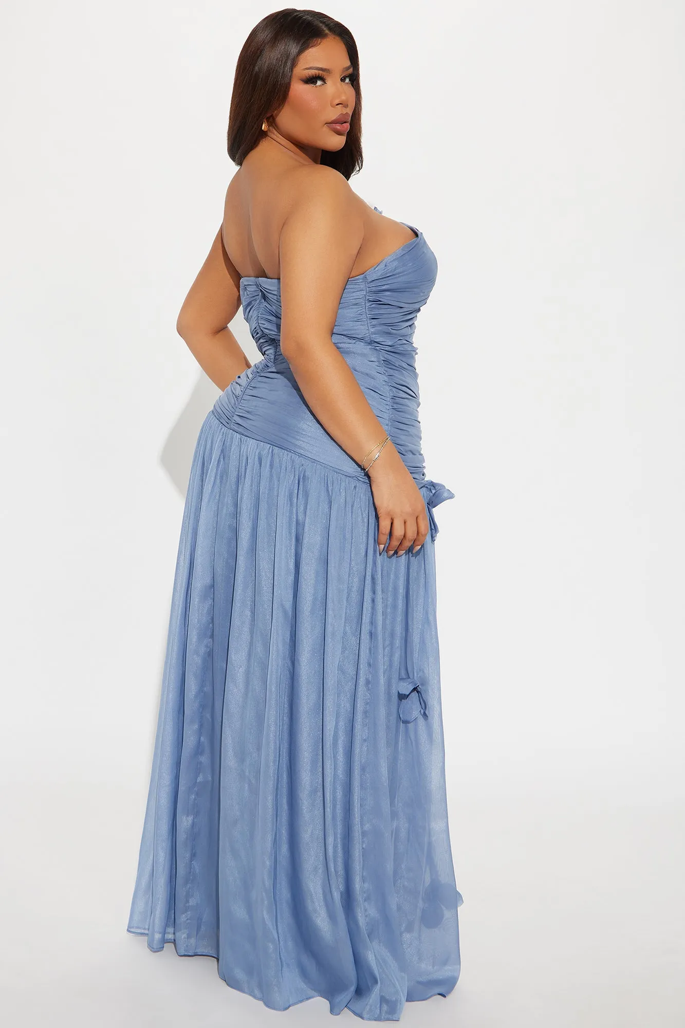 Amara Chiffon Gown - Light Blue