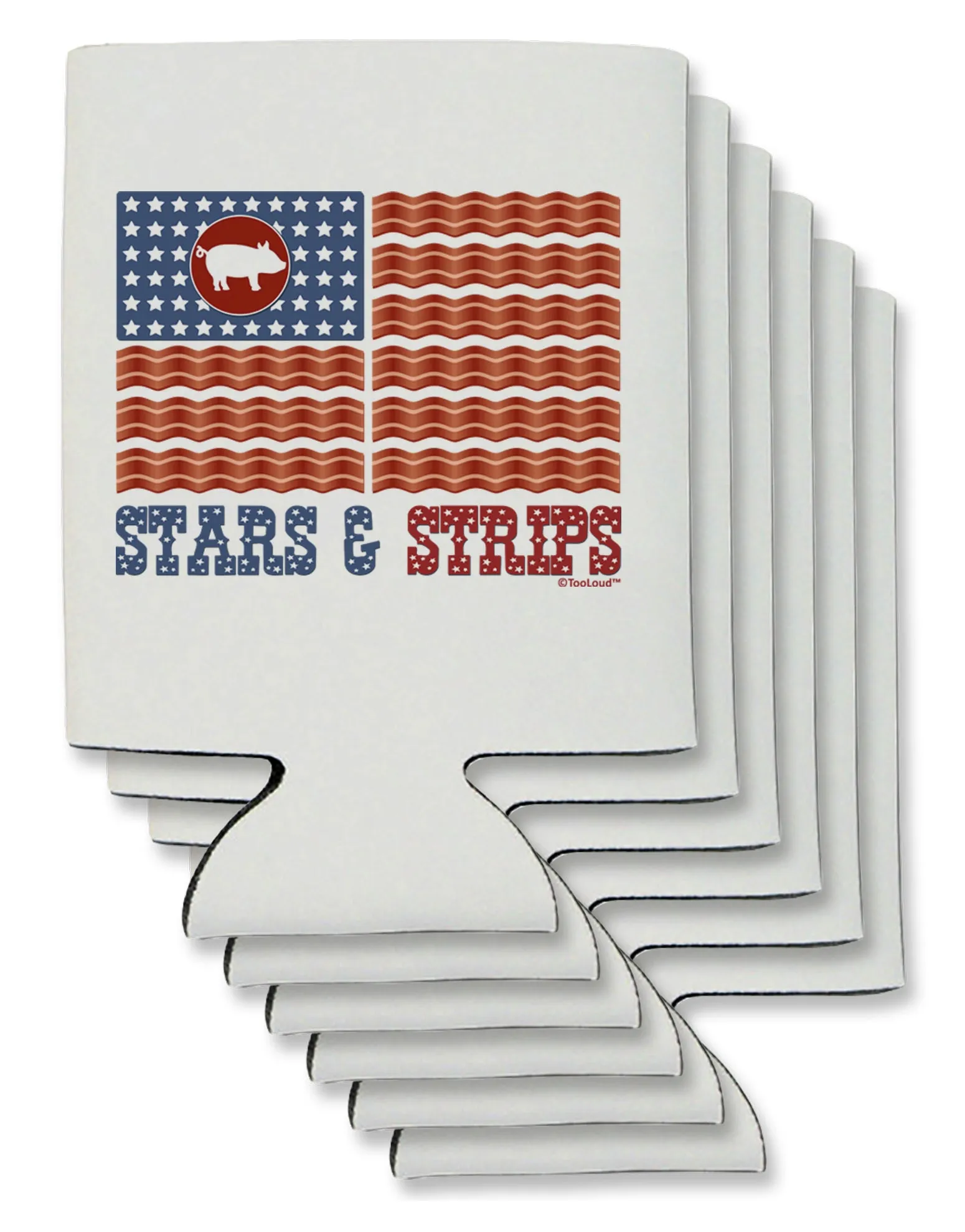 American Bacon Flag - Stars and Strips Can / Bottle Insulator Coolers
