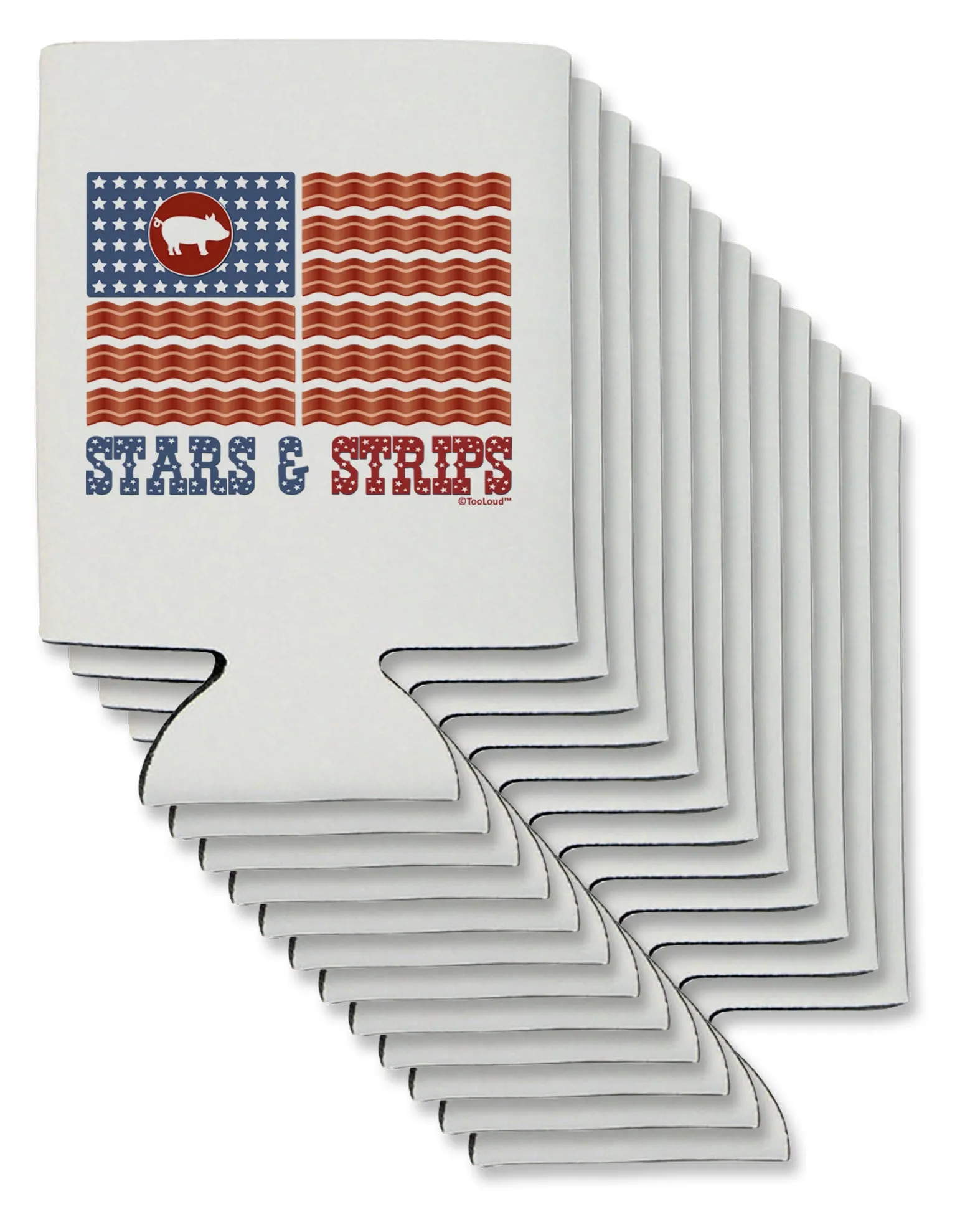 American Bacon Flag - Stars and Strips Can / Bottle Insulator Coolers