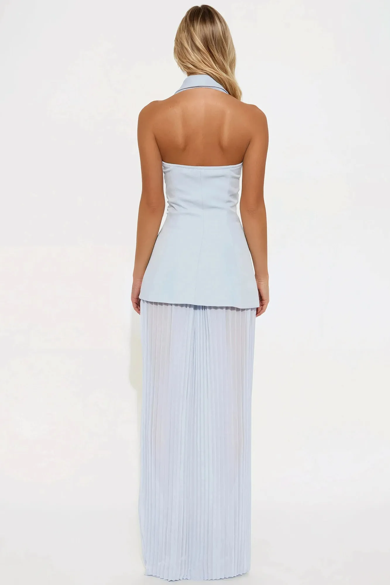Annabelle Vest Maxi Dress - Light Blue