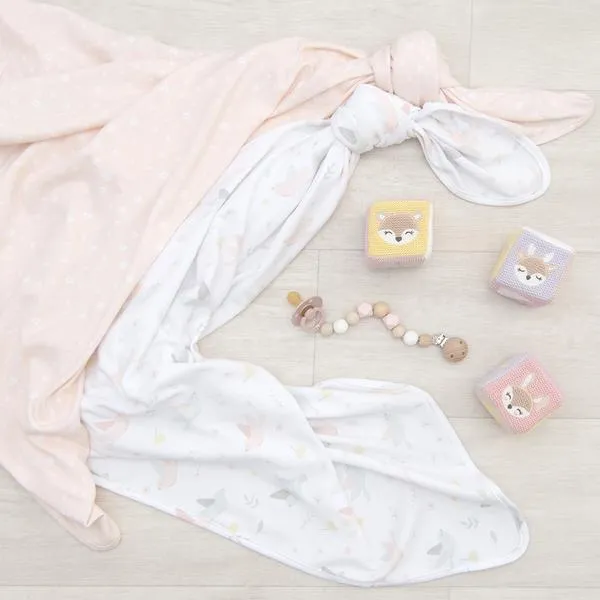 Ava Blush Floral Jersey Wraps 2 Pack