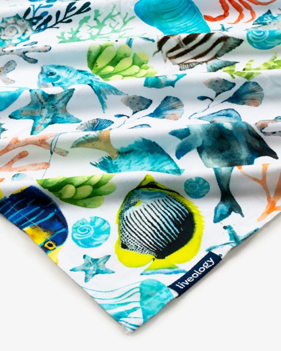 Bamboo & Cotton Blend Printed Everyday Bath Towel | Atlantis