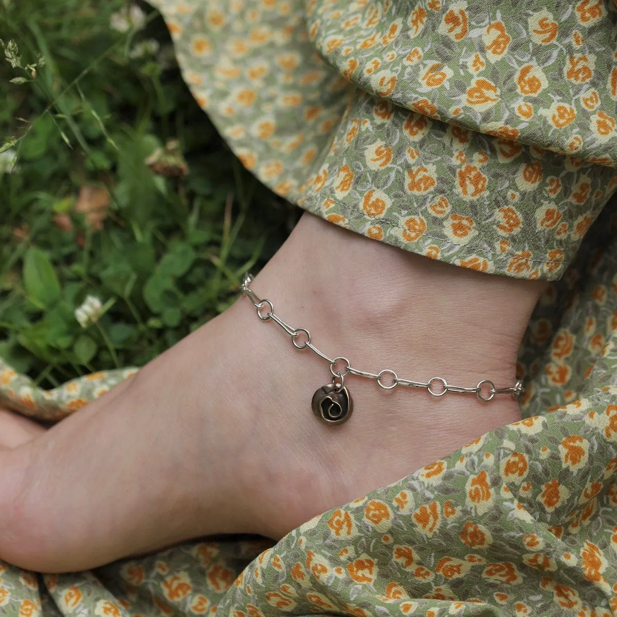 Brass Rose Chain Anklet