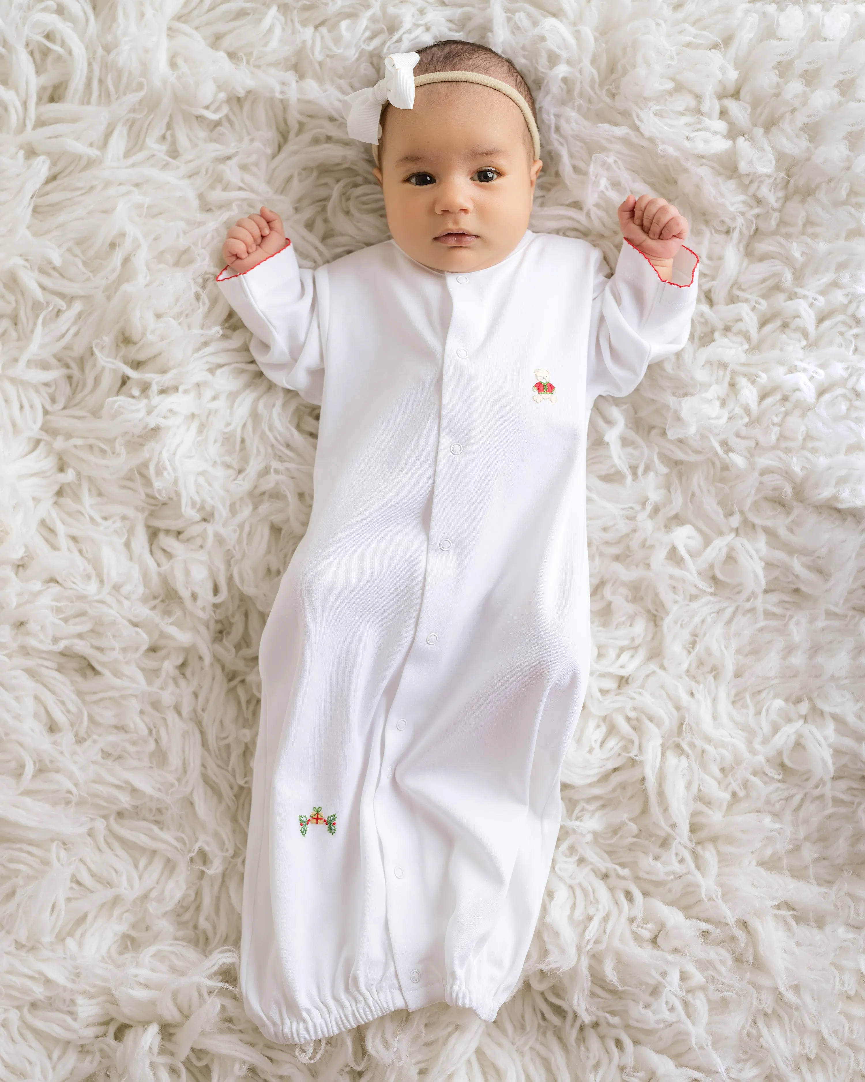 Christmas Bear Convertible Gown, White