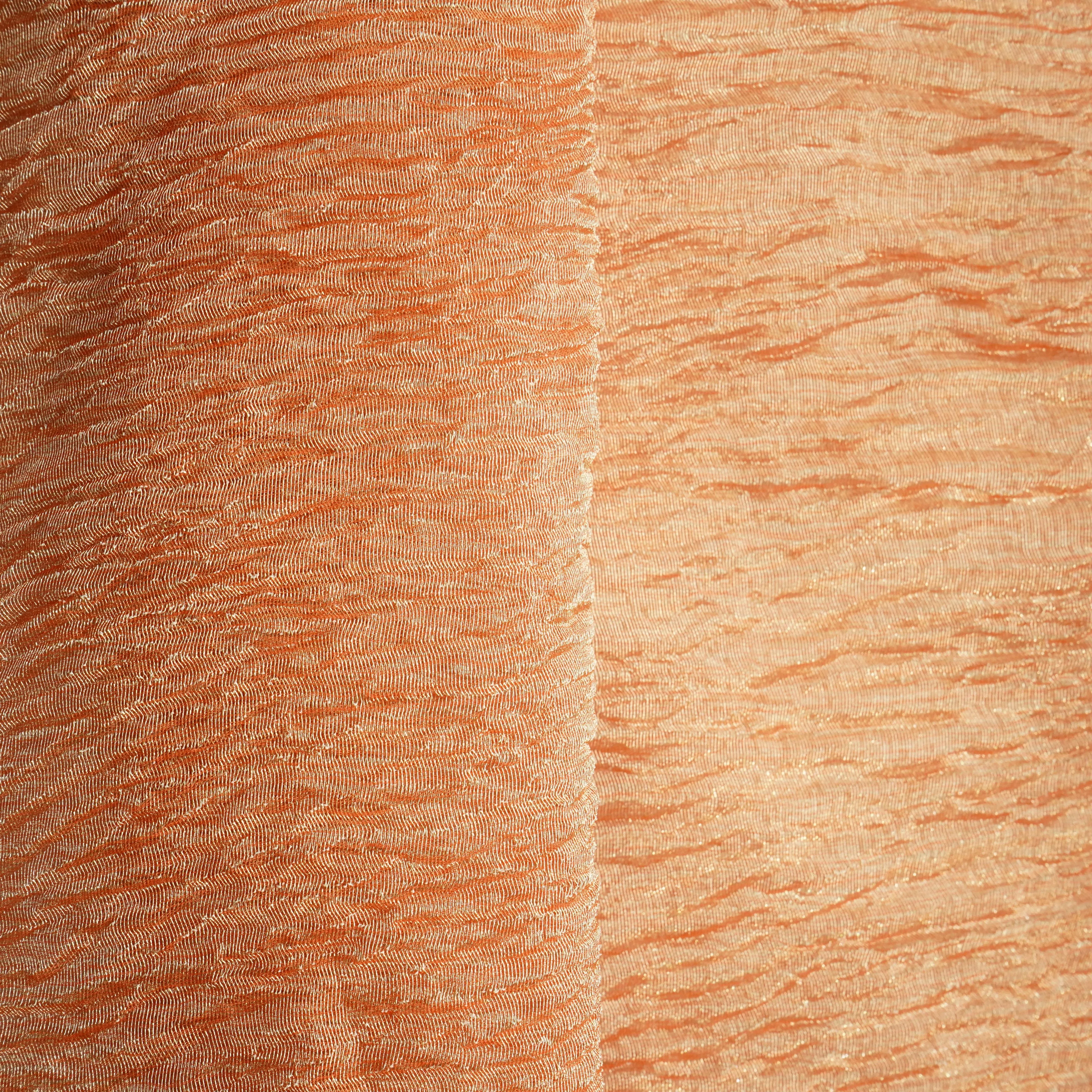 Dark Orange Solid Crushed Tissue Fabric