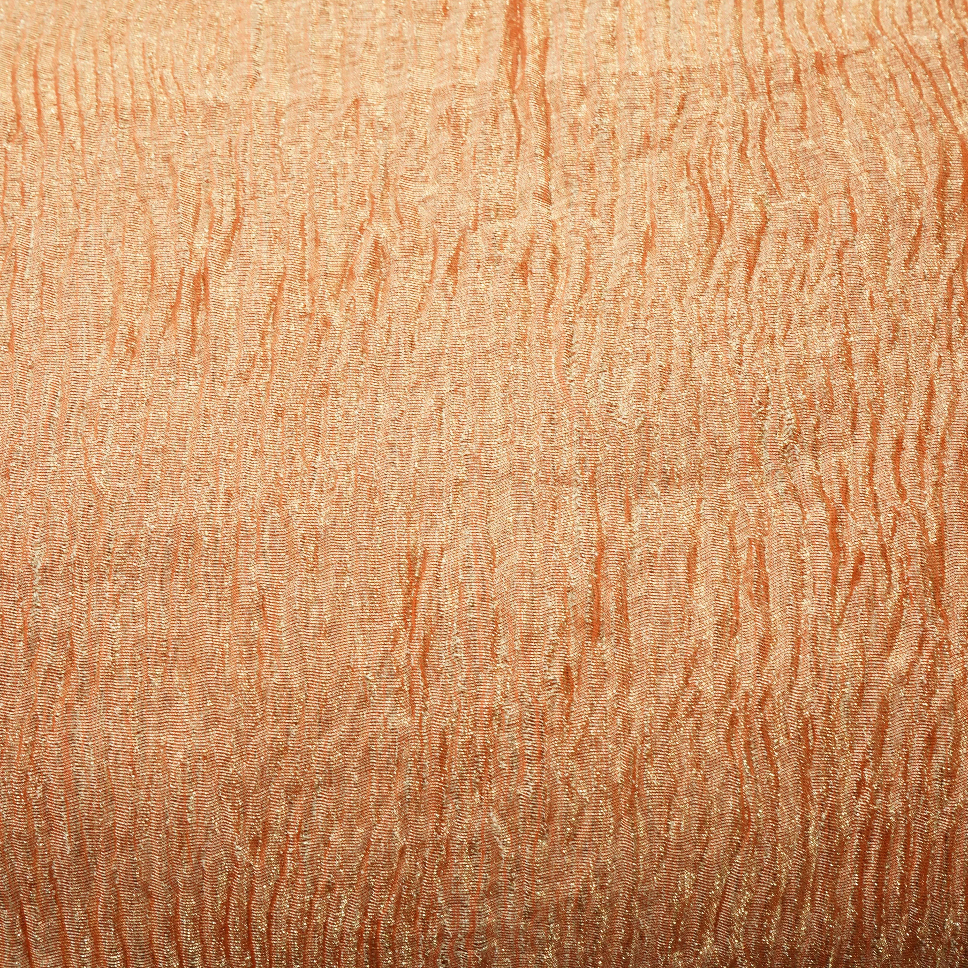 Dark Orange Solid Crushed Tissue Fabric