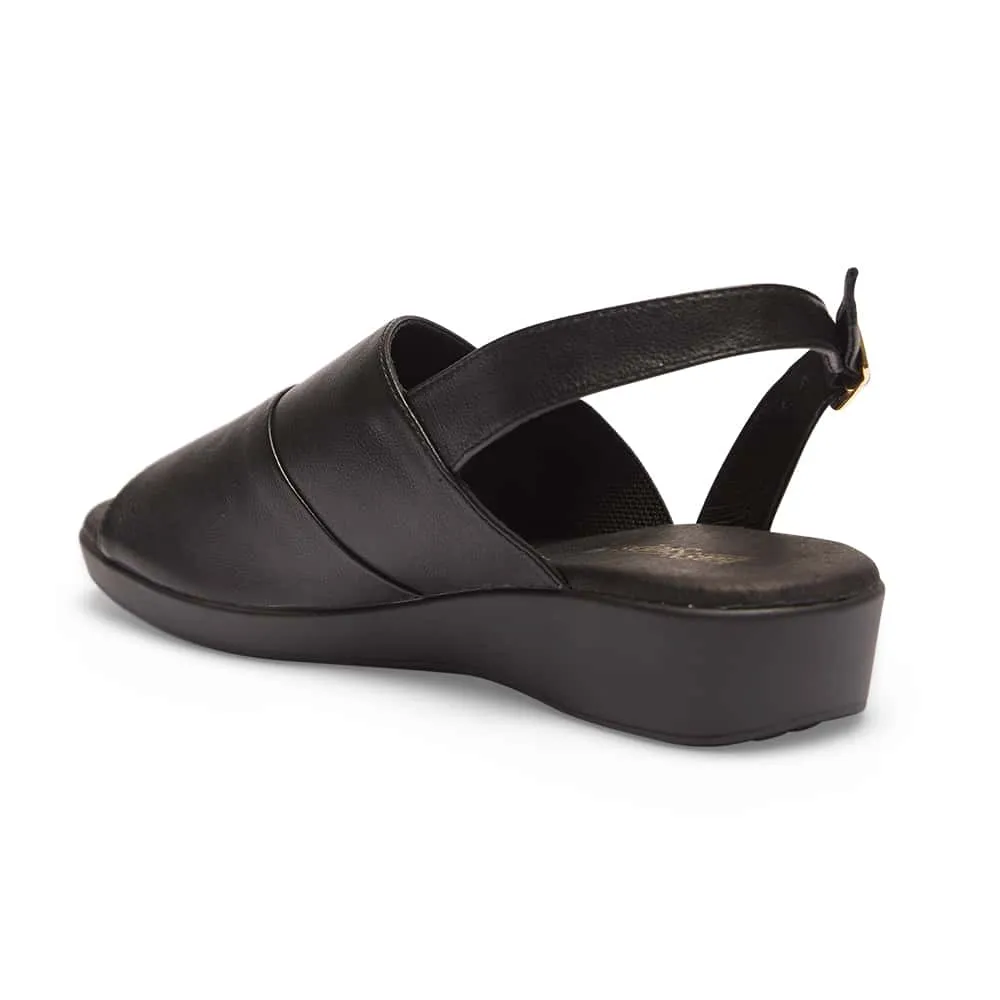 Eclipse Sandal in Black Leather