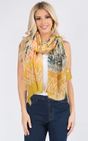 ESC10232 Ethnic Print Oblong Scarf