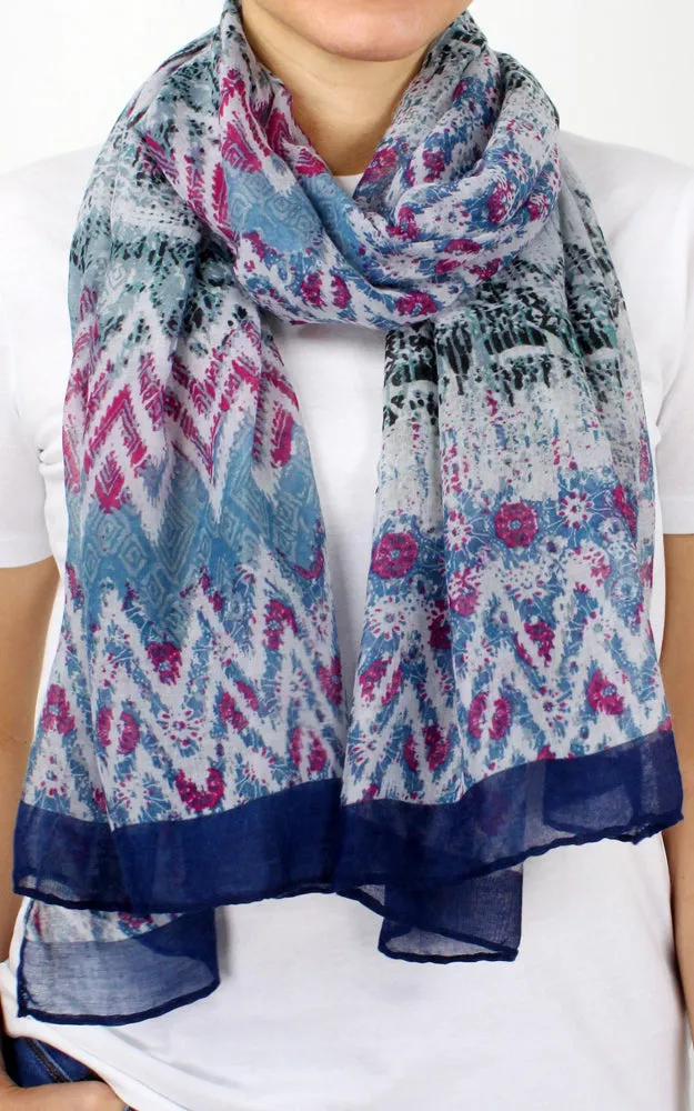 ESC10232 Ethnic Print Oblong Scarf