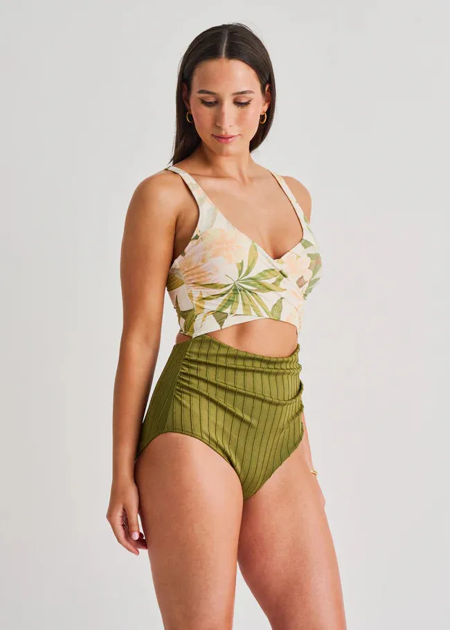 Everyday Sunday Wrap One-Piece || Cream Garden