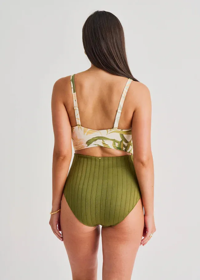 Everyday Sunday Wrap One-Piece || Cream Garden