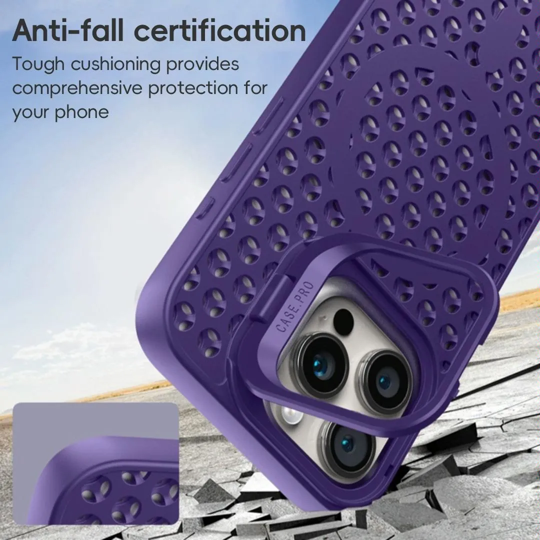 For Iphone 15 Hollow Cooling Lens Holder Magsafe Magnetic Tpu Phone Case