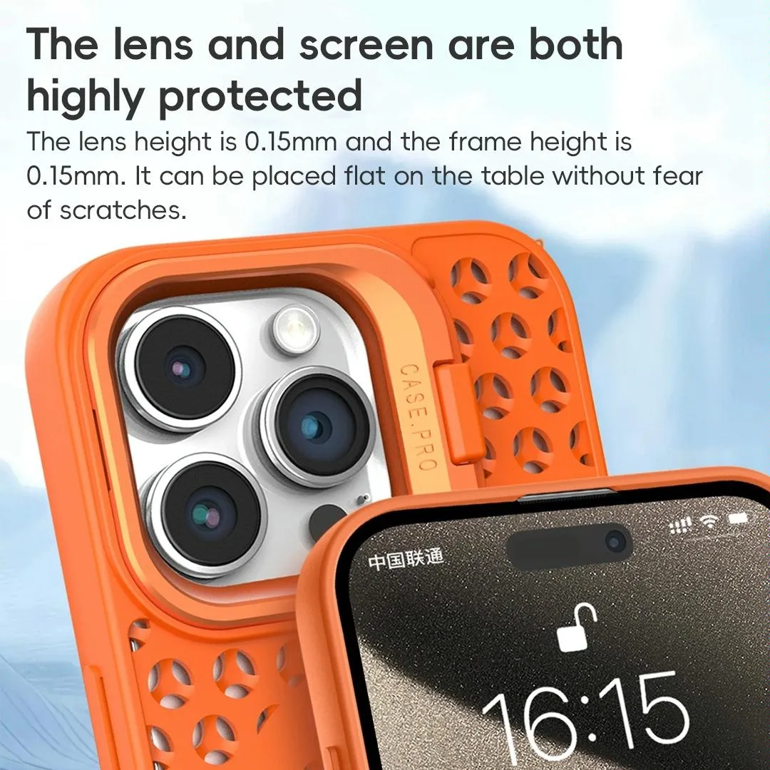 For Iphone 15 Hollow Cooling Lens Holder Magsafe Magnetic Tpu Phone Case