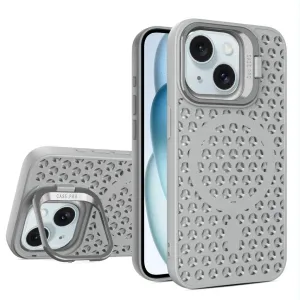 For Iphone 15 Hollow Cooling Lens Holder Magsafe Magnetic Tpu Phone Case