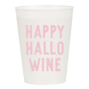 Happy Hallo Wine Halloween Frosted Cups - Halloween: Pack of 6