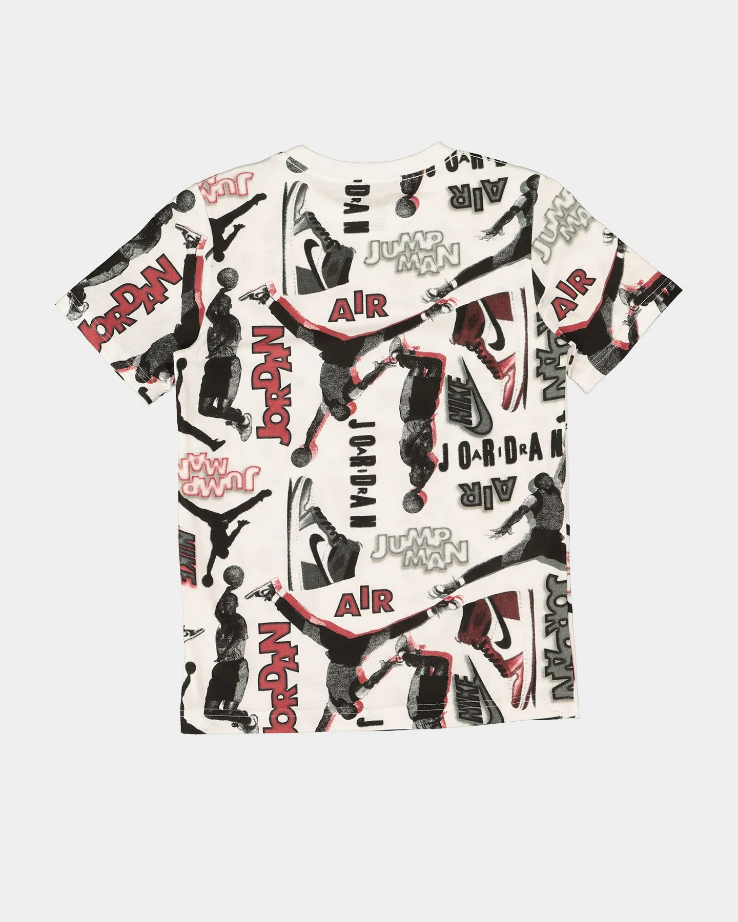 Jordan Kids' Throw Back All Over Print T-Shirt White/Black