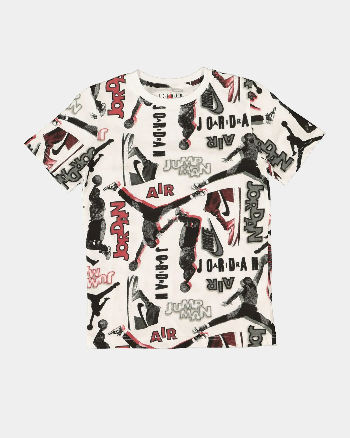 Jordan Kids' Throw Back All Over Print T-Shirt White/Black