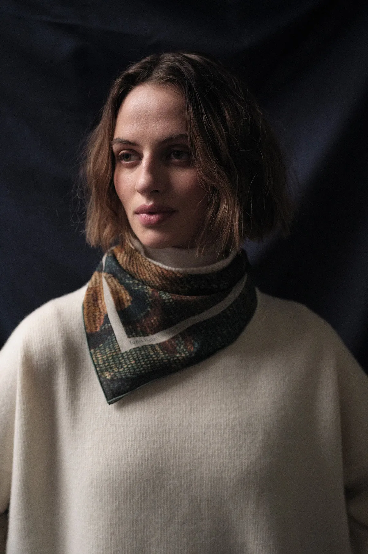 Light Lemon Tapestry Scarf Green