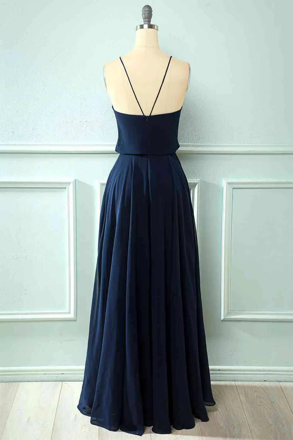 Light Purple Chiffon Straps Bridesmaid Dress