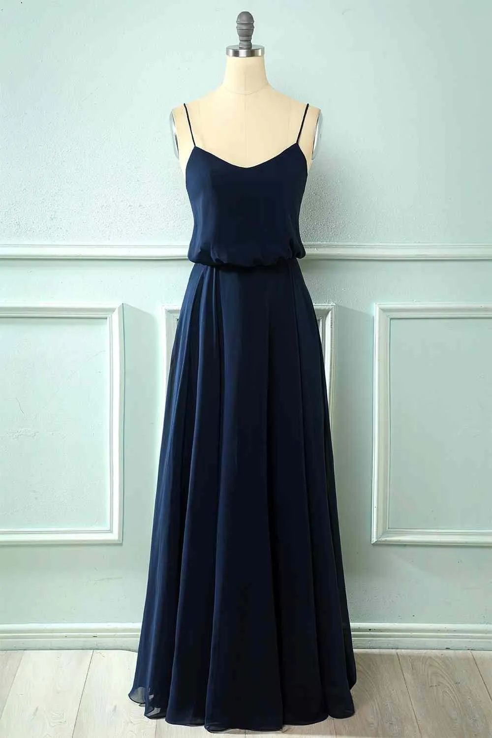 Light Purple Chiffon Straps Bridesmaid Dress