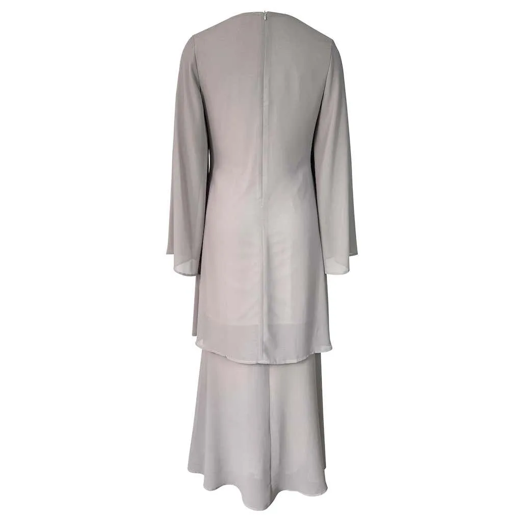 Mehra Mermaid Kurung Set - Light Grey