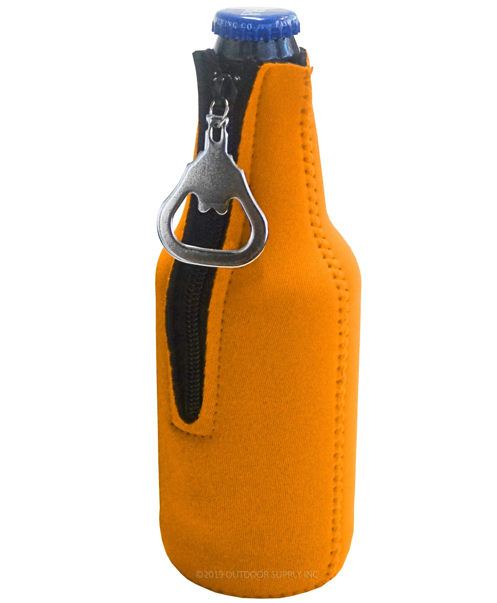 Neoprene Bottle Cooler Sleeves for 12oz Bottles with Bottle Opener- 12-Pack - Blank Design for any Event - Dual Sided Insulation Keeps Your Drinks Cool