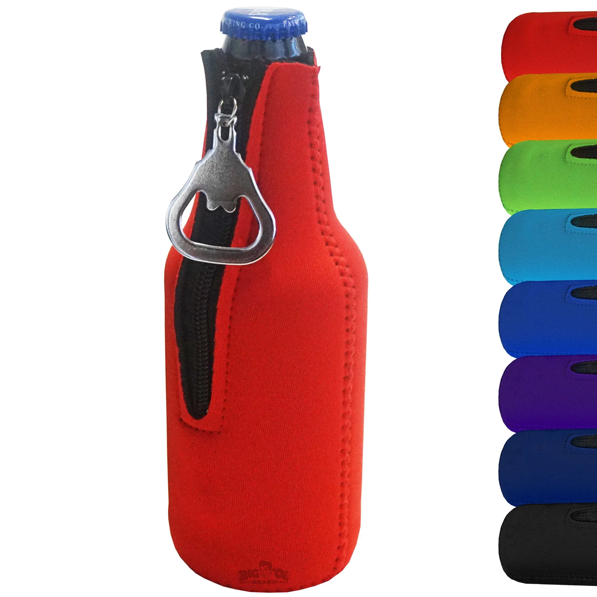 Neoprene Bottle Cooler Sleeves for 12oz Bottles with Bottle Opener- 12-Pack - Blank Design for any Event - Dual Sided Insulation Keeps Your Drinks Cool
