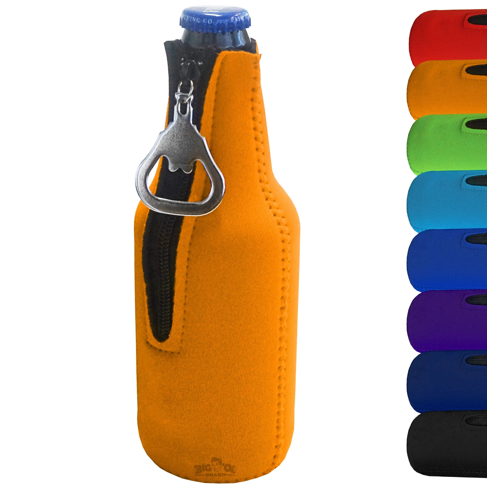 Neoprene Bottle Cooler Sleeves for 12oz Bottles with Bottle Opener- 12-Pack - Blank Design for any Event - Dual Sided Insulation Keeps Your Drinks Cool