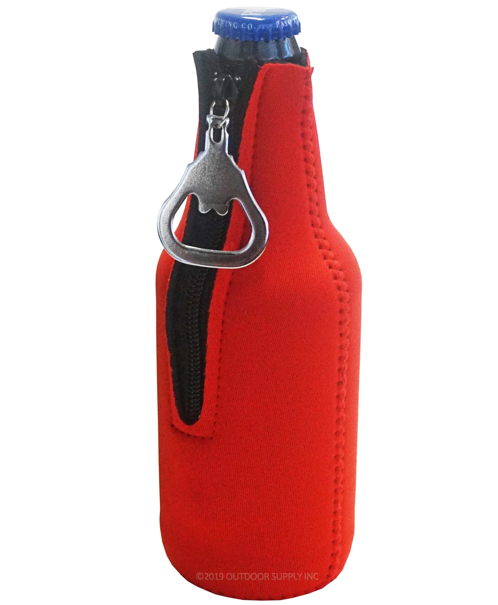 Neoprene Bottle Cooler Sleeves for 12oz Bottles with Bottle Opener- 12-Pack - Blank Design for any Event - Dual Sided Insulation Keeps Your Drinks Cool