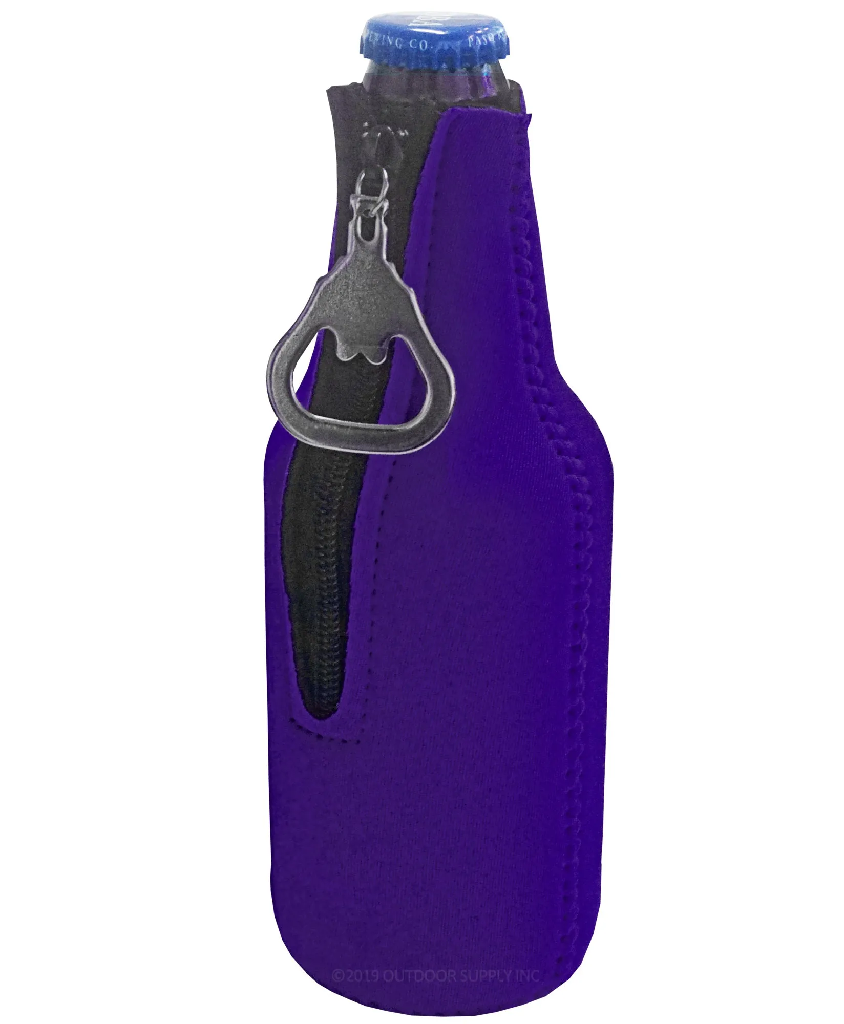 Neoprene Bottle Cooler Sleeves for 12oz Bottles with Bottle Opener- 12-Pack - Blank Design for any Event - Dual Sided Insulation Keeps Your Drinks Cool