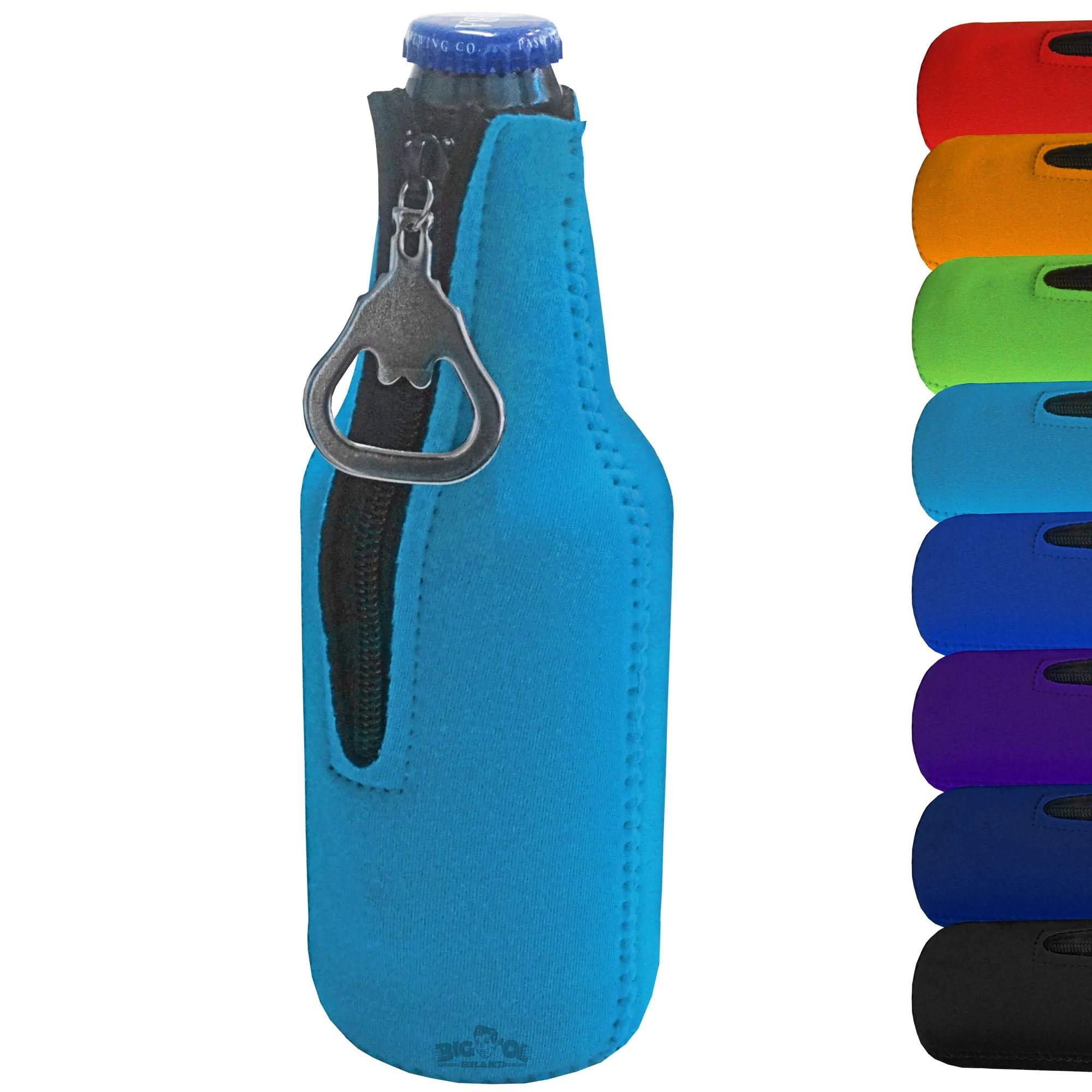 Neoprene Bottle Cooler Sleeves for 12oz Bottles with Bottle Opener- 12-Pack - Blank Design for any Event - Dual Sided Insulation Keeps Your Drinks Cool