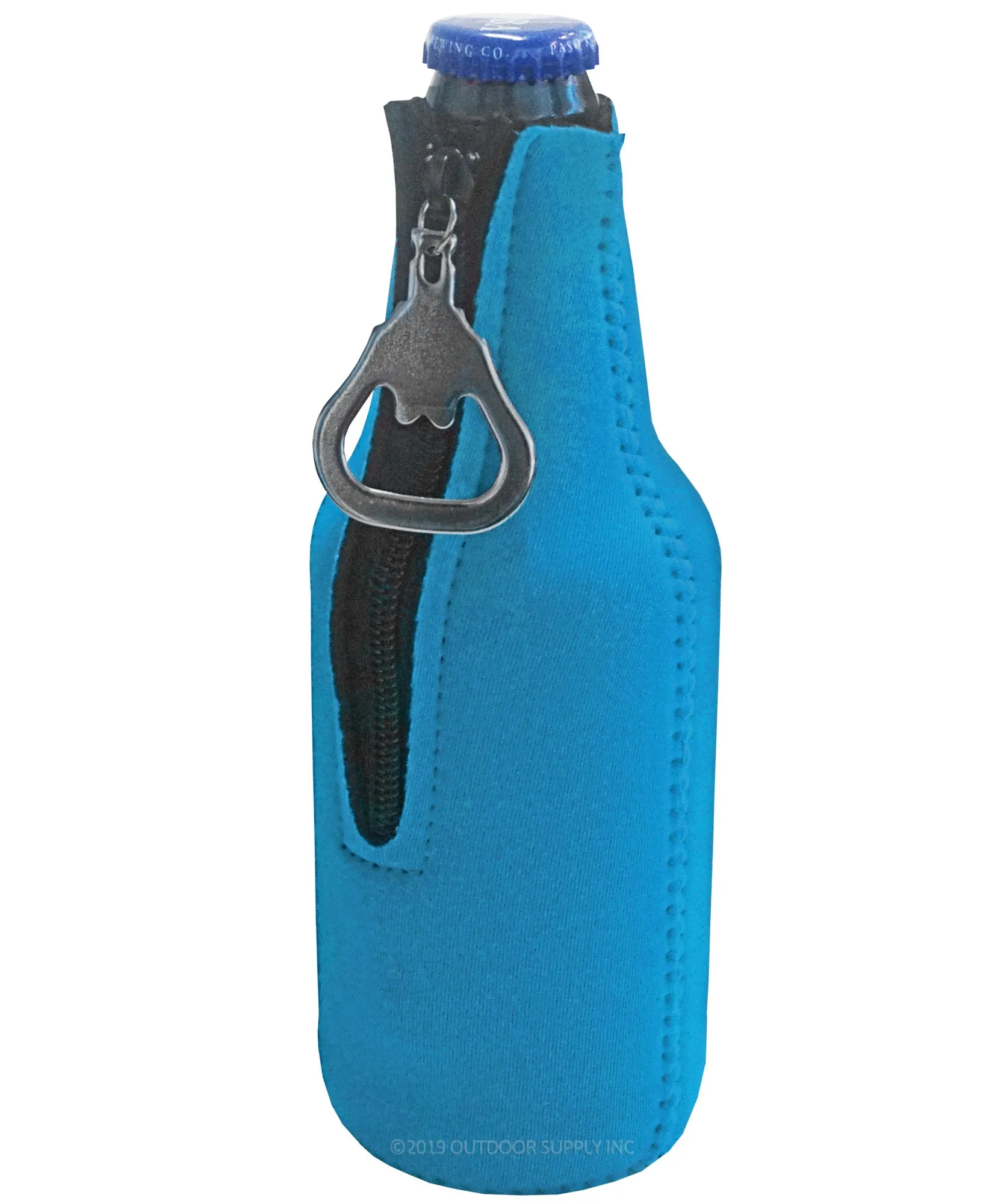 Neoprene Bottle Cooler Sleeves for 12oz Bottles with Bottle Opener- 4-Pack - Blank Design for any Event - Dual Sided Insulation Keeps Your Drinks Cool