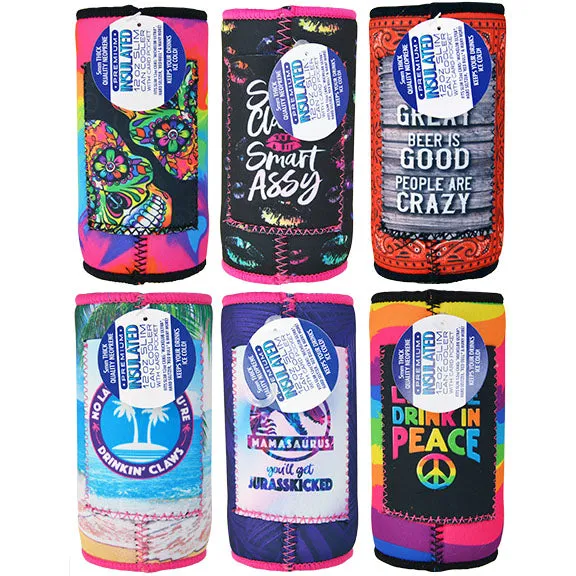 Neoprene Slim Can Cooler - 6 Pieces Per Retail Ready Display 26582
