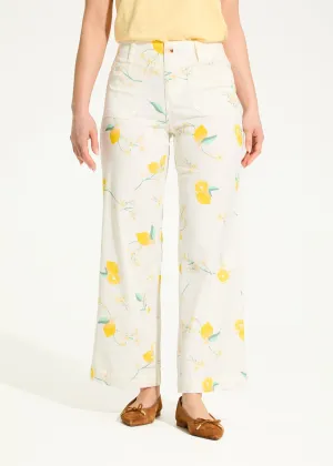 Olivia Wide Ankle Denim, Lemon Print