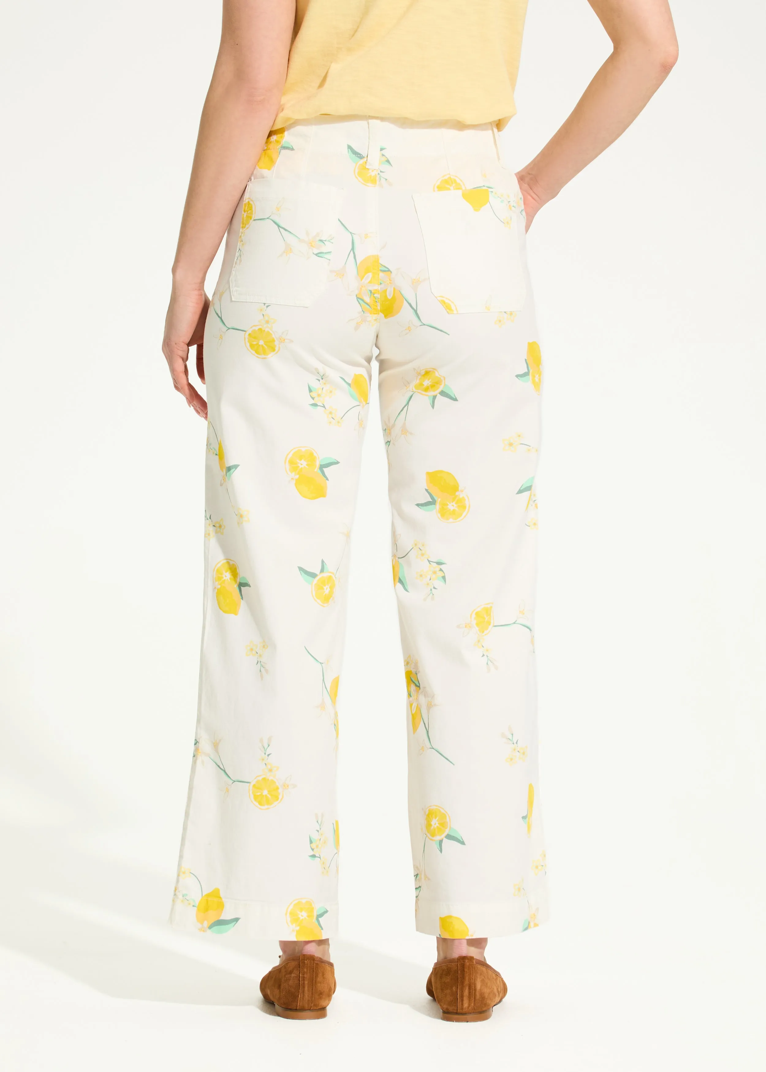 Olivia Wide Ankle Denim, Lemon Print