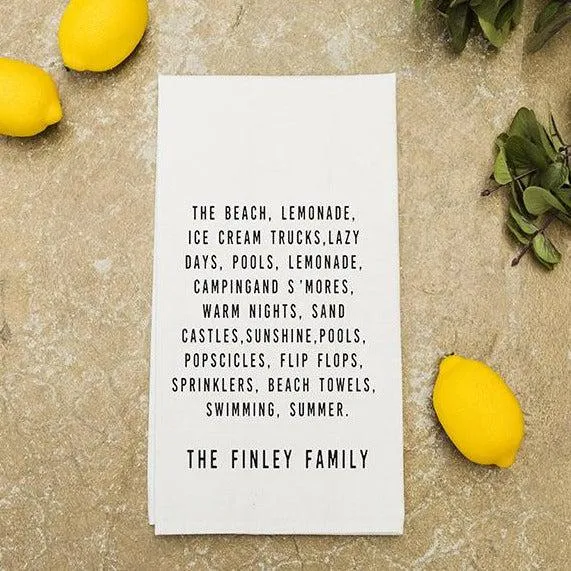 Personalized Summer Tea Towels