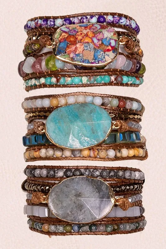Rose Multi Natural Stone Bracelet