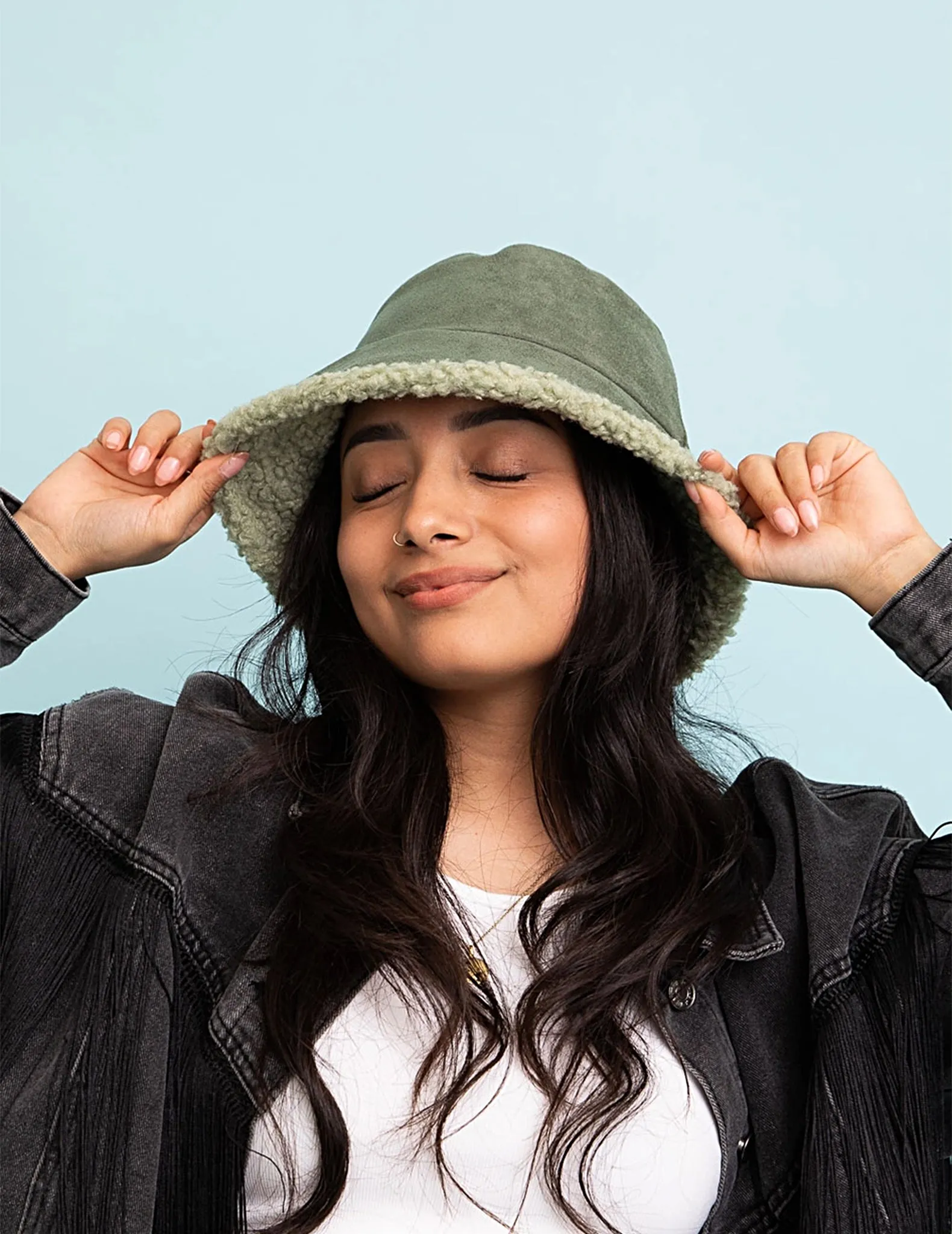 Ryan Suede   Sherpa Reversible Bucket Hat