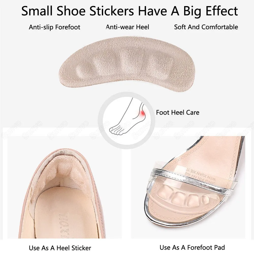 Silicone Pads for Women&#39;s Shoes Non-slip Inserts Self-adhesive Forefoot Heel Gel Insoles for Heels Sandals Anti-Slip Foot Pad