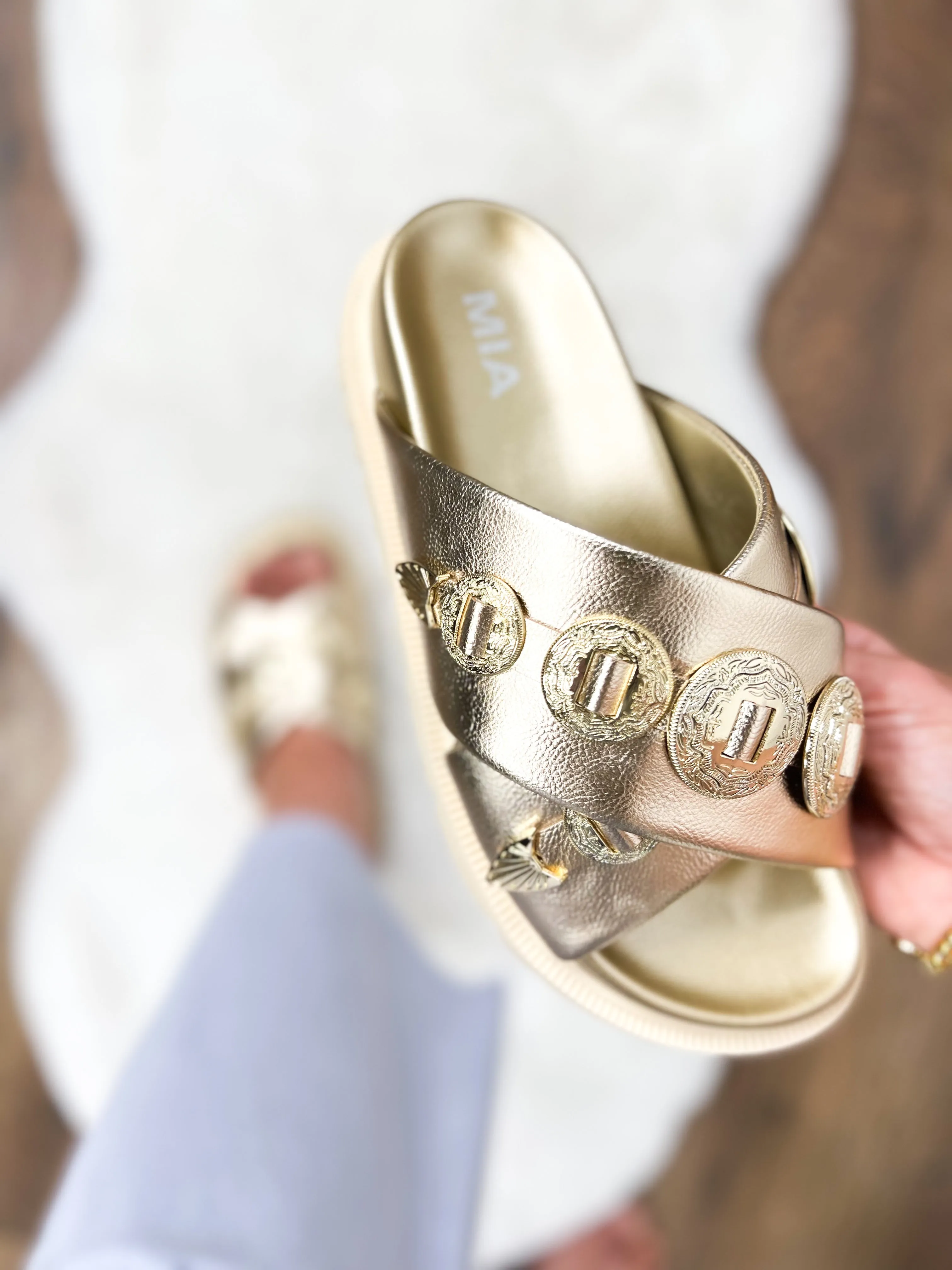 Soft Gold Gorgene Sandals