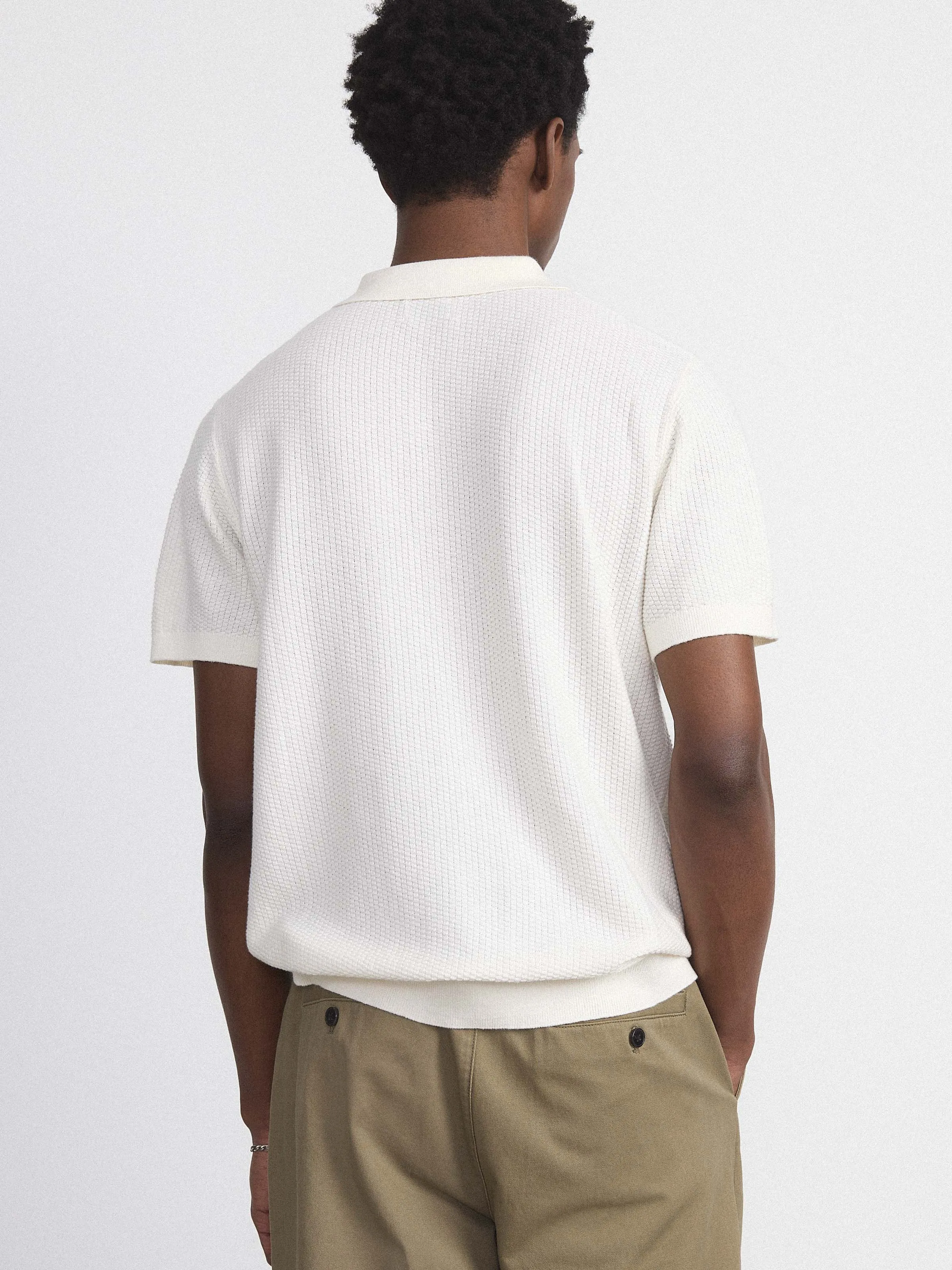 The Mixed-Stitch Polo in Cloud